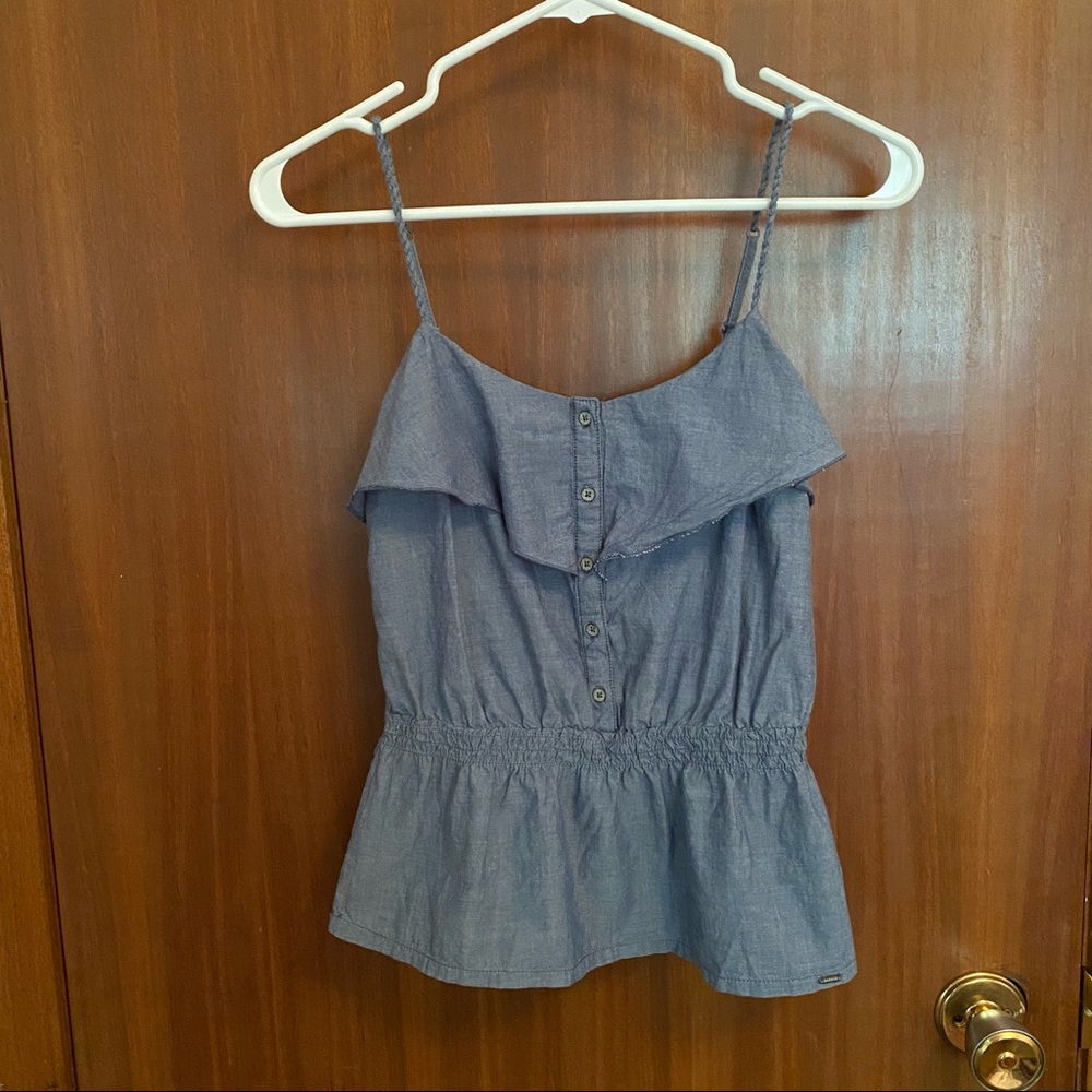 Garage Blue Denim Print Cami Top